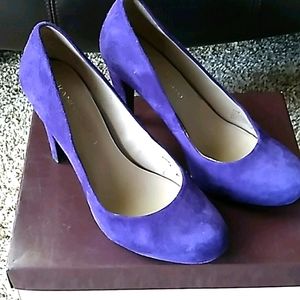 Franco Sarto purple suede heels